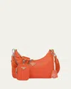 Prada Re-edition 2005 Nylon Shoulder Bag In Orange