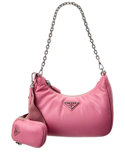 Prada Padded Nappa-leather Re-edition Shoulder Bag In Pink
