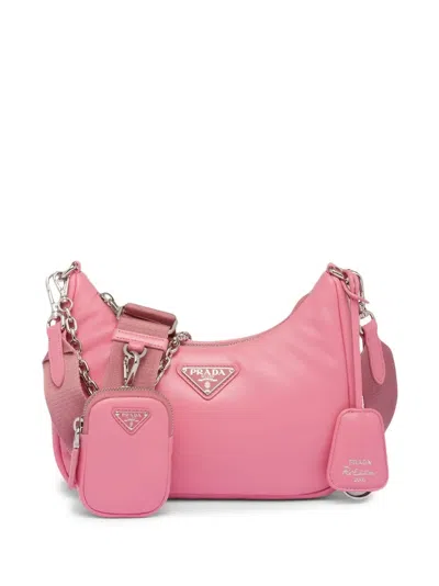 Prada Re-edition 2005 Padded Leather Shoulder Bag In Pink