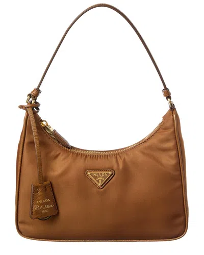 Prada Re-edition 2005 Re-nylon & Saffiano Leather Mini Bag In Brown