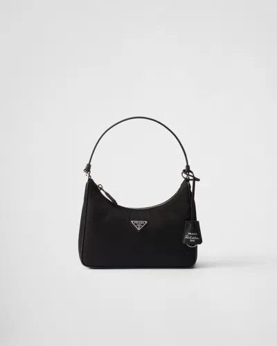 Prada Re-edition 2005 Re-nylon And Saffiano Mini Bag In Black