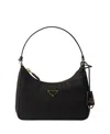 Prada Mini Bag Re-edition 2005 In Re-nylon And Saffiano In Black