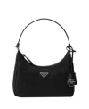 Prada Re-edition 2005 Re-nylon And Saffiano Mini Bag In Black/silver