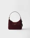 Prada Womens Burgundy Re-edition 2005 Mini Recycled-nylon And Leather Shoulder Bag In Burgundy
