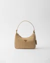 Prada Re-edition 2005 Mini Nylon Shoulder Bag In Camel
