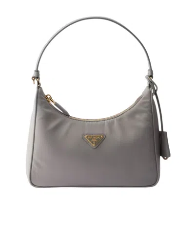 Prada Re-edition 2005 Re-nylon And Saffiano Mini Bag In Gray