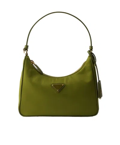 Prada Re-edition 2005 Re-nylon And Saffiano Mini Bag In Green