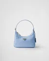 Prada Mini Re-nylon And Leather Re-edition 2005 Shoulder Bag In Pale Blue