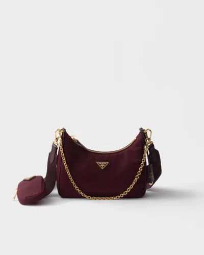 Prada Re-edition 2005 Tasche Aus Re-nylon In Burgundy