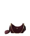 Prada Re-edition 2005 Re-nylon Bag With Saffiano Mini Bag In Burgundy