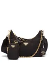 Prada Re-edition 2005 Nylon Shoulder Bag In Black