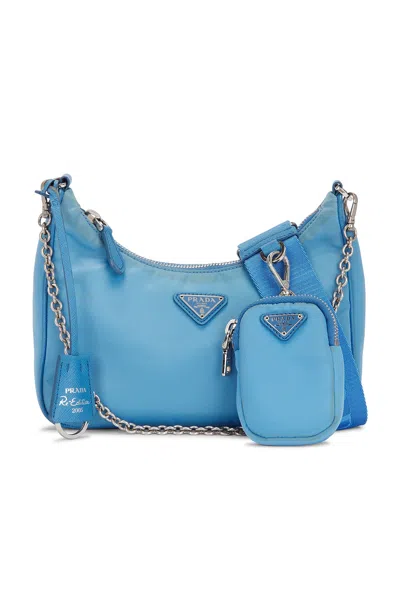 Pre-owned Prada Re-edition 2005 Re-nylon Shoulder Bag In Blue