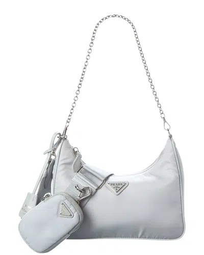 Prada Re-edition 2005 Re-nylon Shoulder Bag In Gray