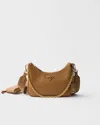 Prada Re-edition 2005 Saffiano Leather Shoulder Bag In Brown