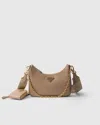Prada Re-edition 2005 Saffiano Leather Shoulder Bag In Cameo Beige