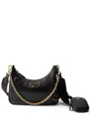 Prada Re-edition 2005 Saffiano Leather Shoulder Bag In Black