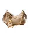 Prada Re-edition 2005 Re-nylon And Saffiano Leather Bag In Camel/caramel