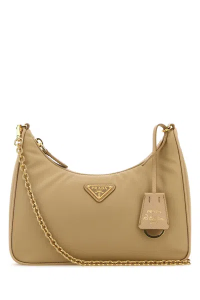 Prada Re-edition 2005 Shoulder Bag In Nude