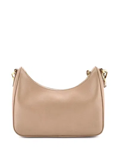 Pre-owned Prada Re-edition 2005 Shoulder Bag Saffiano Leather Small Crossbody Bag In Neutral