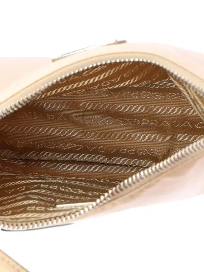 Pre-owned Prada Re-edition 2005 Tessuto With Saffiano Leather Mini Hobo Bag In Neutral