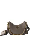 Prada Re-edition 2005 Zip Pouch Tote Bag In Brown