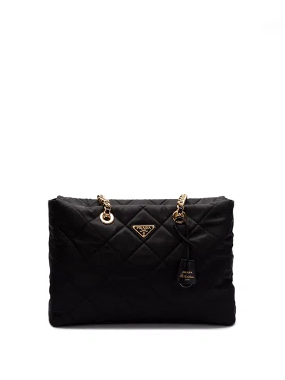 Prada Re-edition 1995 Quilted Chain Shoulder Bag In Black  