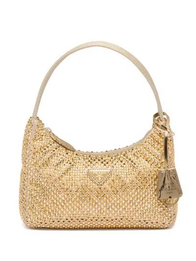 PRADA RE-EDITION CRYSTAL-EMBELLISHED MINI BAG