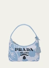 Prada Re-edition Embroidered Pouch Shoulder Bag In F0d9k Celeste Bia