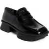 Prada Re-edition Equal Platform Penny Loafer In Nero