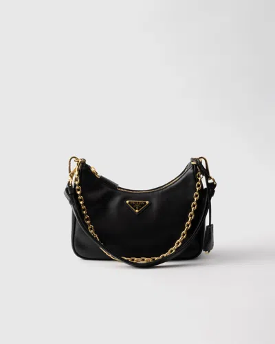 Prada Re-edition Mini Bag Aus Leder In Schwarz