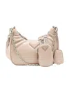Prada Re-edition Leather Shoulder Bag In Nude