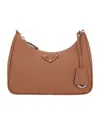 Prada Re-edition 2005 Leather Shoulder Bag In Brown