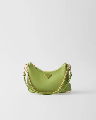 Prada Re-edition Saffiano Leather Mini-bag In Lawn Green