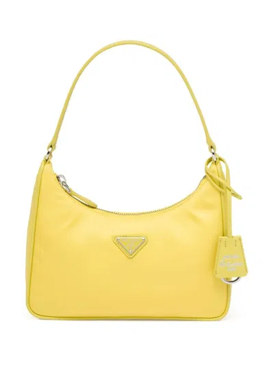 Prada Re-edition 2005 Re-nylon Bag With Saffiano Mini Bag In Yellow