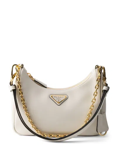 Prada Re-edition Leather Mini-bag In White