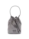 Prada Re-edition Mini Bag With Crystals In Silver