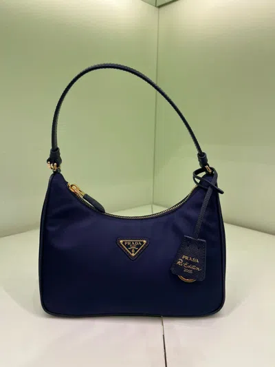 Prada Re-edition Mini Handbag In Bleualtique