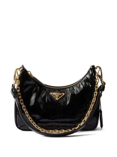 PRADA RE-EDITION PATENT LEATHER SHOULDER BAG