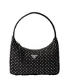 Prada Re-edition Re-nylon Mini Bag With Studs In Black