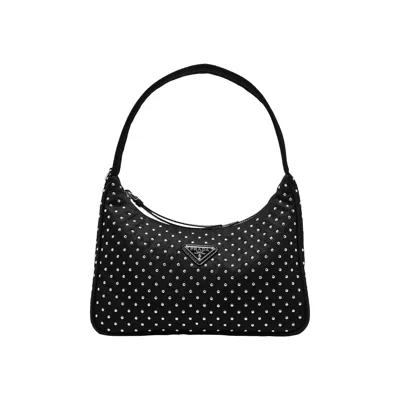 Pre-owned Prada Re-edition Re-nylon Mini Bag With Studs 'black' | Women's Size Onesize