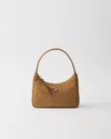 Prada Re-edition Re-nylon Mini Bag With Studs In Neutral