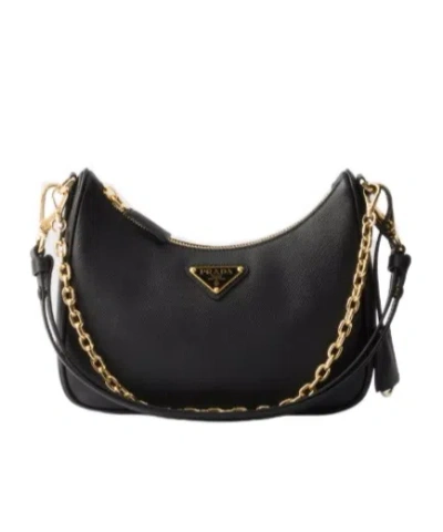 Prada Re-edition Saffiano Leather Mini-bag In Black