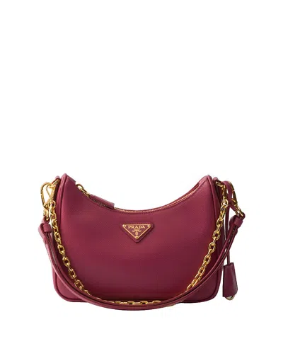 Prada Re-edition Saffiano Leather Mini-bag In Pink