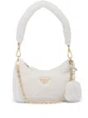 Prada Re-edition Shearling Mini Bag In White