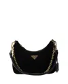 Prada Re-edition Mini Bag Aus Samt In Black
