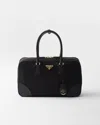 Prada Black Bauletto Re-edition 1978 Satchel In Black