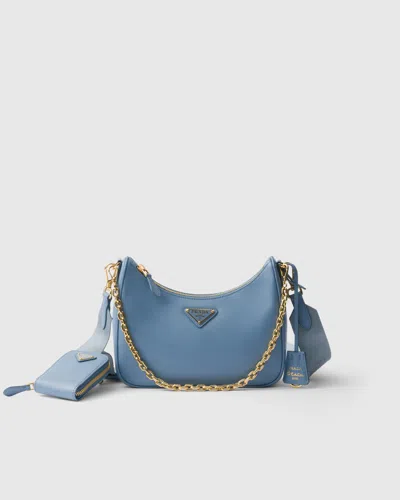 Prada Re-edition 2005 Saffiano Leather Bag In Astral Blue