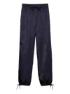 Prada Womens Blue Triangle-logo Relaxed Re-nylon Jogging Bottoms