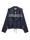 Prada Womens Blue Re Nylon Logo-embellished Woven Blouson Jacket
