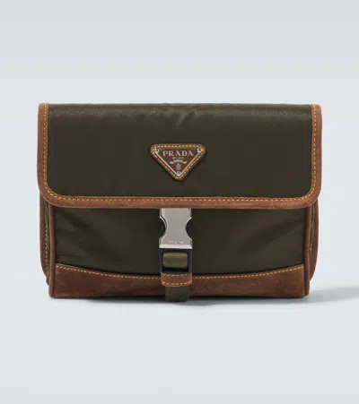 Prada Re-nylon Suede-trimmed Messenger Bag